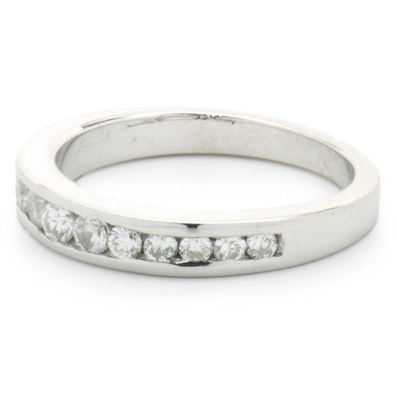 14 Karat White Gold Channel Set Diamond Band