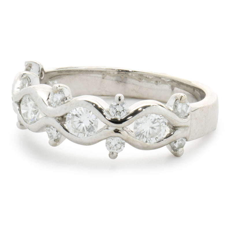 Kwiat 18 Karat White Gold Diamond Floral Band