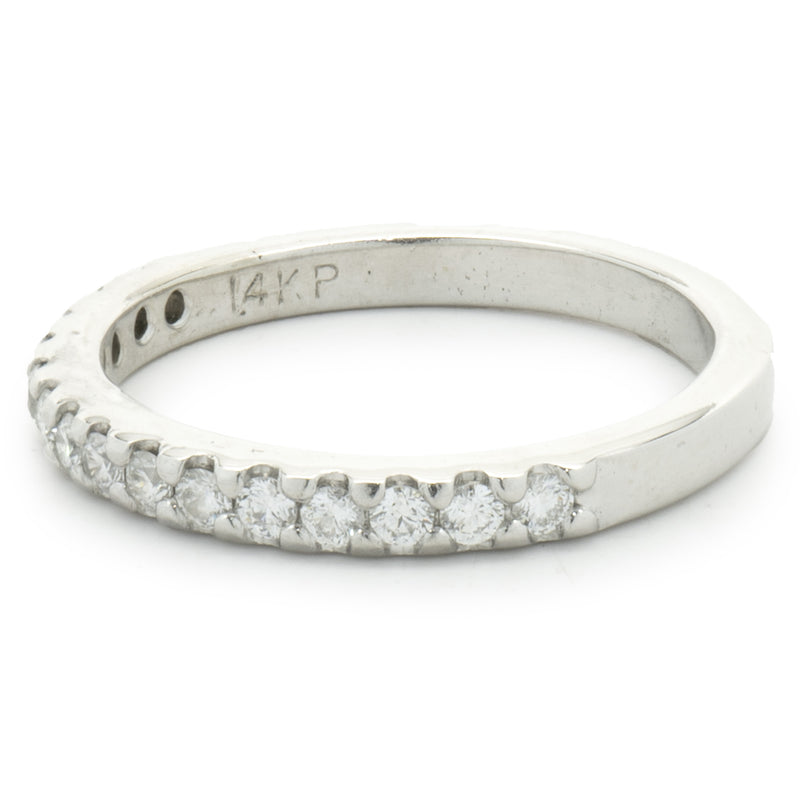 14 Karat White Gold Diamond Band