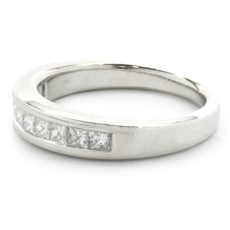 14 Karat White Gold Channel Set Diamond Band
