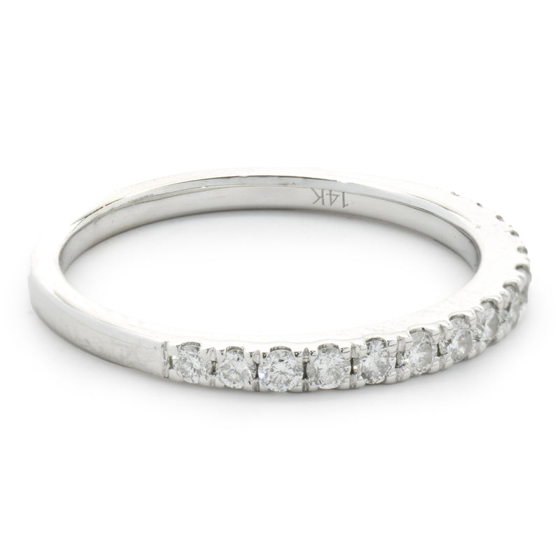 14 Karat White Gold Diamond Band