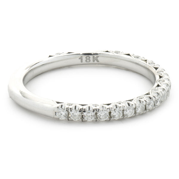 18 Karat White Gold Diamond Band