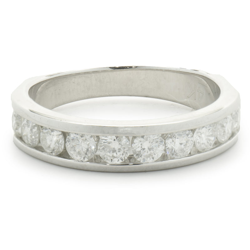 14 Karat White Gold Channel Set Diamond Band