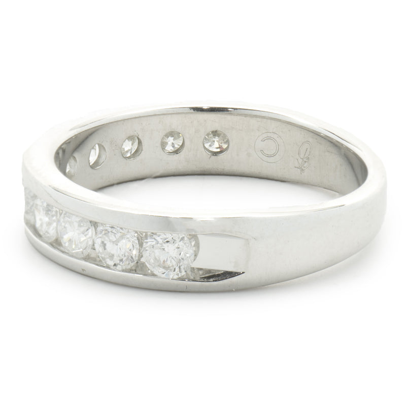 14 Karat White Gold Channel Set Diamond Band