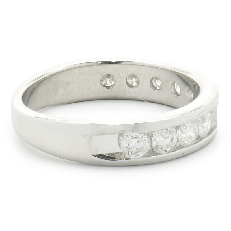 14 Karat White Gold Channel Set Diamond Band