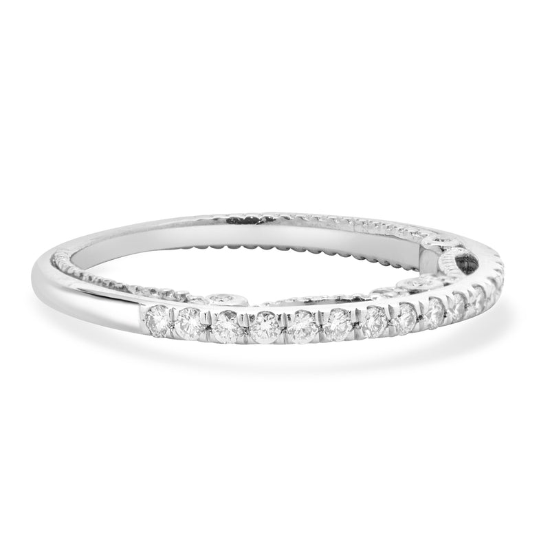 18 Karat White Gold Hidden Filigree Diamond Band