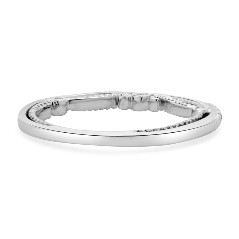 18 Karat White Gold Hidden Filigree Diamond Band