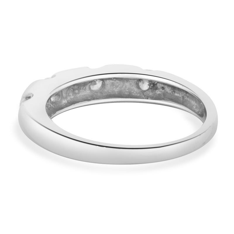 14 Karat White Gold Diamond Station Band