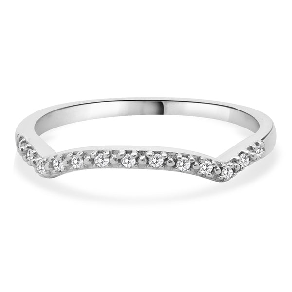 10 Karat White Gold Diamond Contour Band