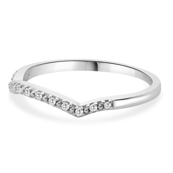10 Karat White Gold Diamond Contour Band