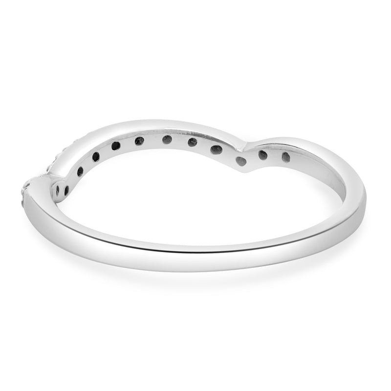 10 Karat White Gold Diamond Contour Band