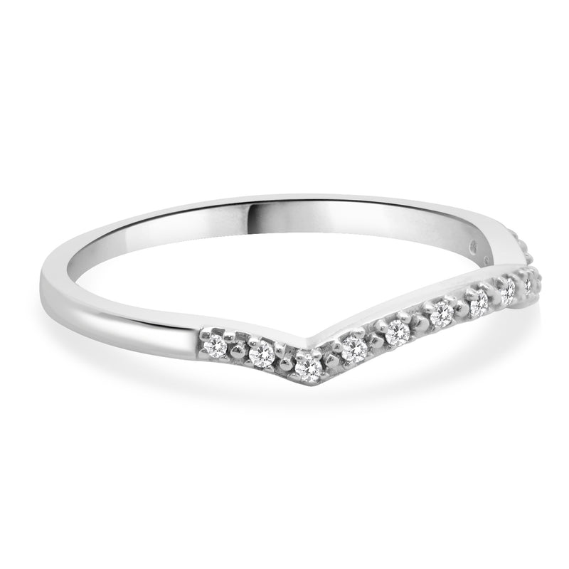 10 Karat White Gold Diamond Contour Band