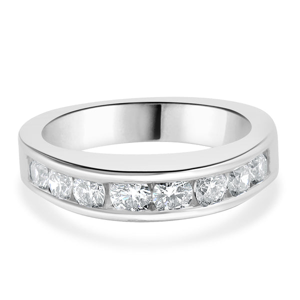 18 Karat White Gold Channel Set Diamond Band