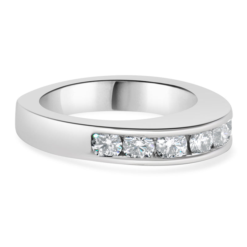 18 Karat White Gold Channel Set Diamond Band