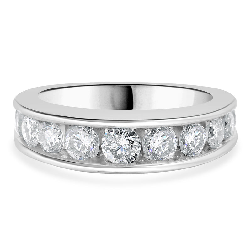 14 Karat White Gold Channel Set Diamond Band