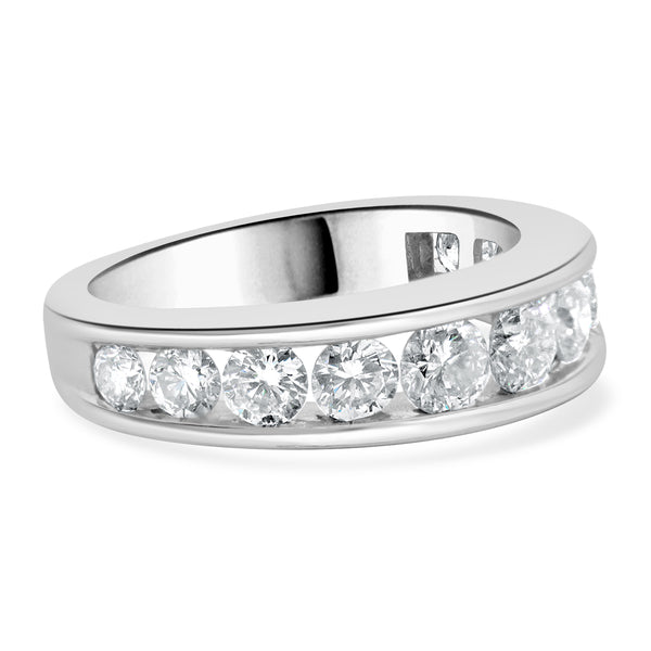 14 Karat White Gold Channel Set Diamond Band