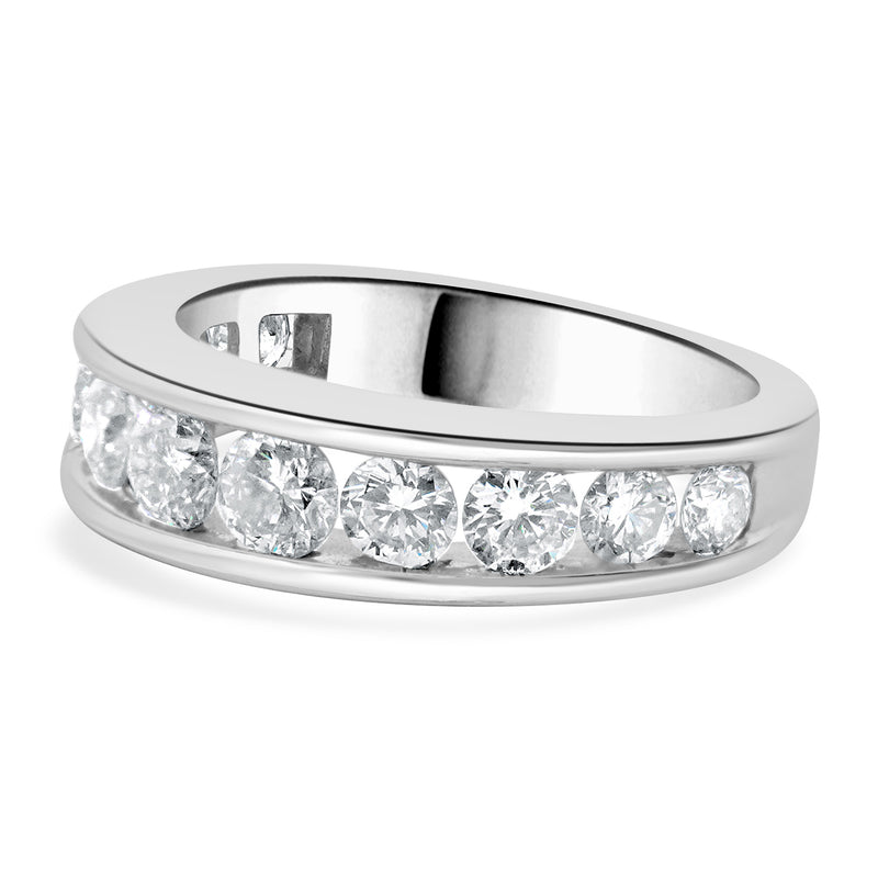 14 Karat White Gold Channel Set Diamond Band