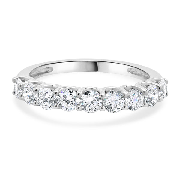 18 Karat White Gold Diamond Band