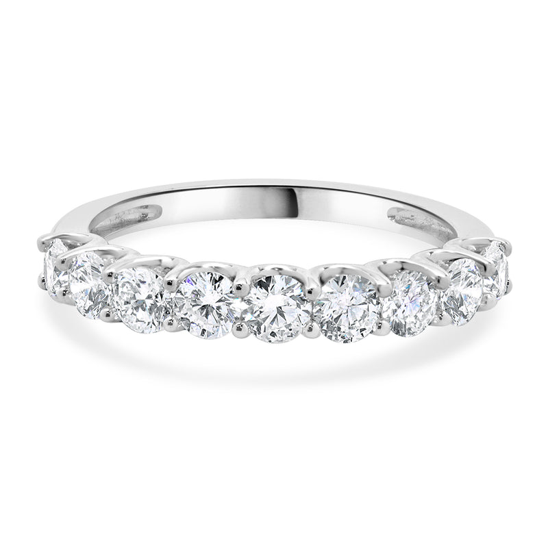 18 Karat White Gold Diamond Band
