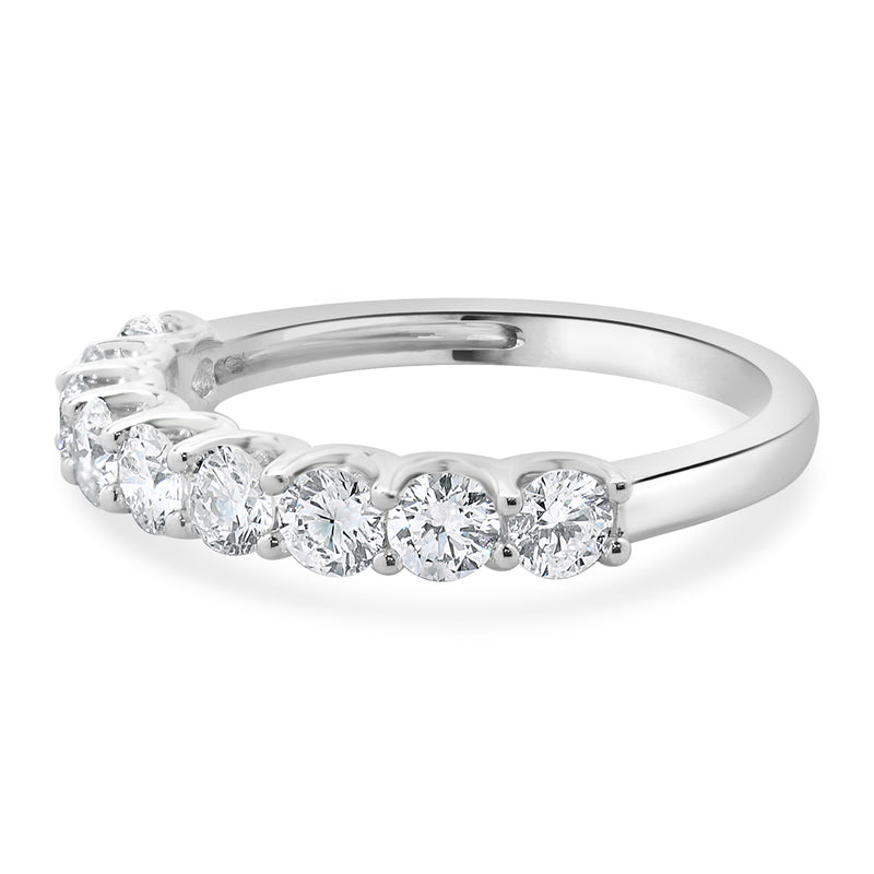 18 Karat White Gold Diamond Band