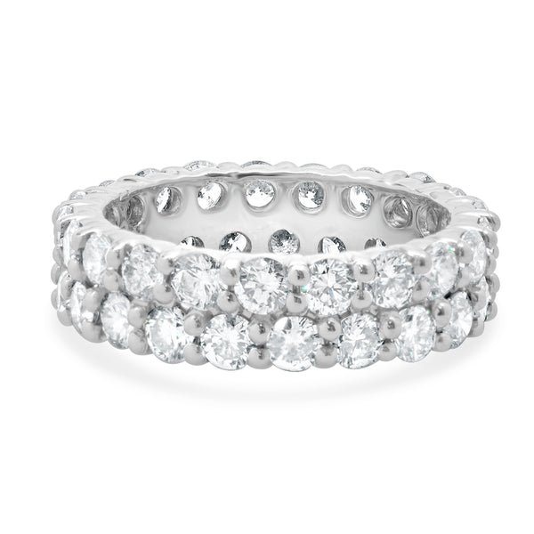 Platinum Double Row Diamond Band