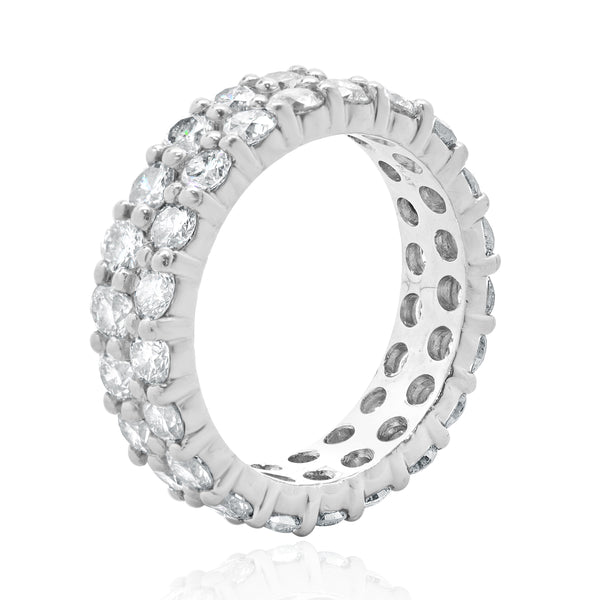 Platinum Double Row Diamond Band