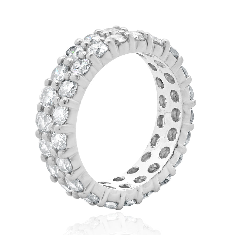 Platinum Double Row Diamond Band