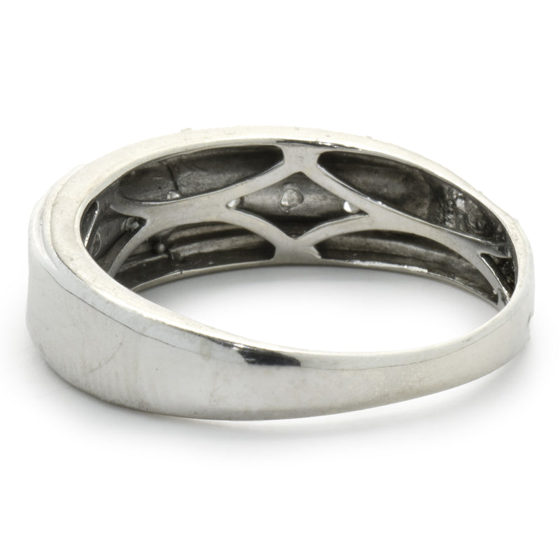 14 Karat White Gold 7MM Diamond Band