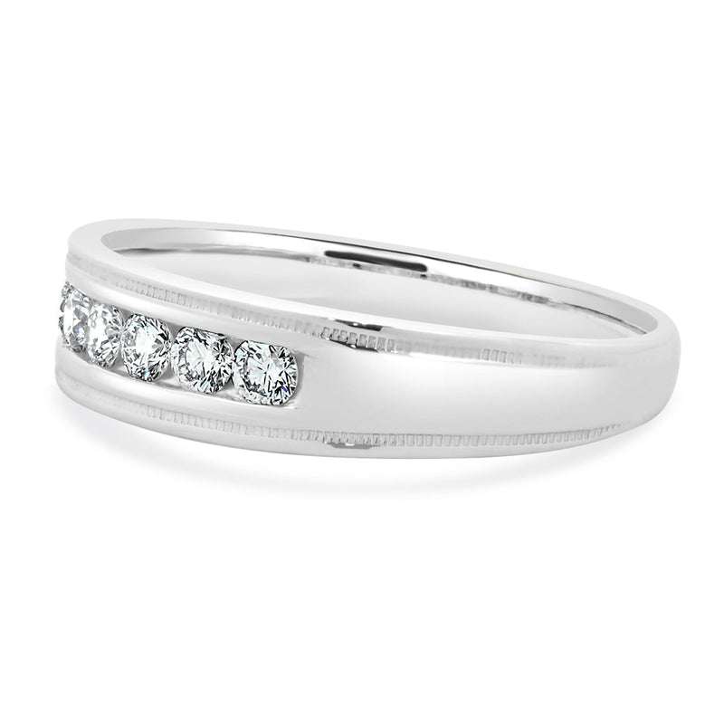 14 Karat White Gold Channel Set Diamond Band
