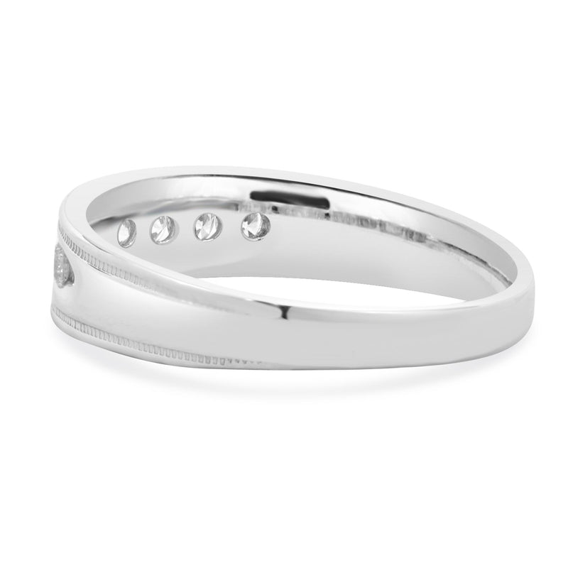 14 Karat White Gold Channel Set Diamond Band