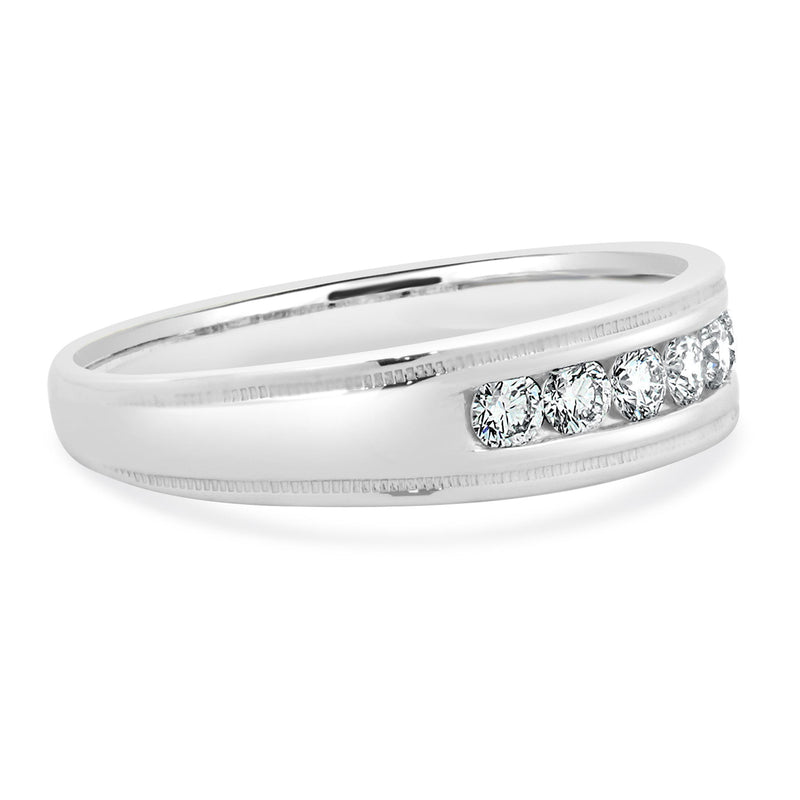 14 Karat White Gold Channel Set Diamond Band