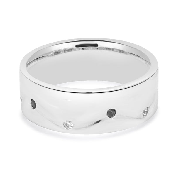 Palladium Ruby and Diamond Wedding Band