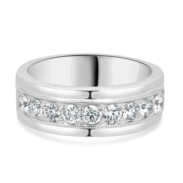 14 Karat White Gold Neil Lane Mens Diamond Band