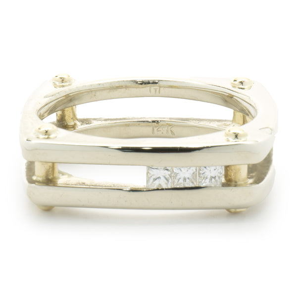 14 Karat Yellow & White Gold Diamond Dual Structure Ring