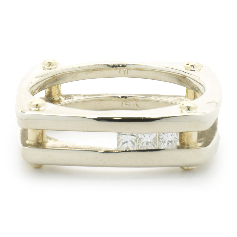 14 Karat Yellow & White Gold Diamond Dual Structure Ring