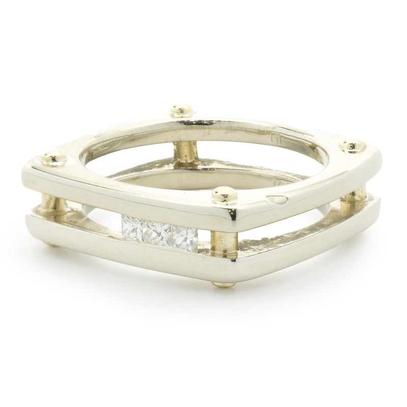 14 Karat Yellow & White Gold Diamond Dual Structure Ring