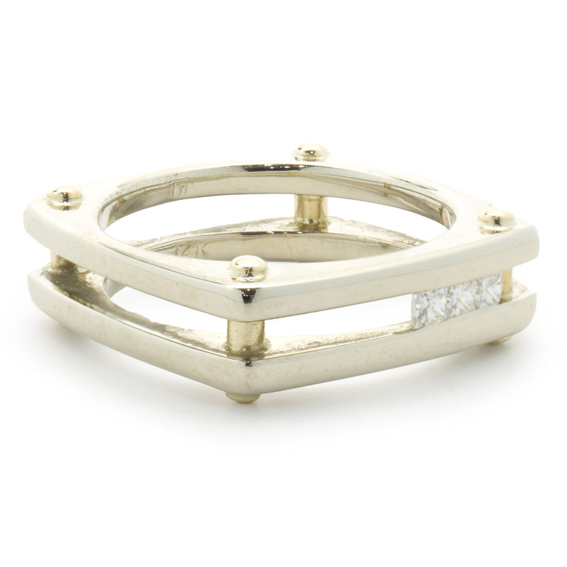 14 Karat Yellow & White Gold Diamond Dual Structure Ring