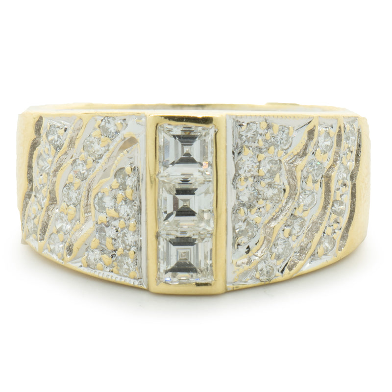 18 Karat Yellow Gold Diamond Cigar Band