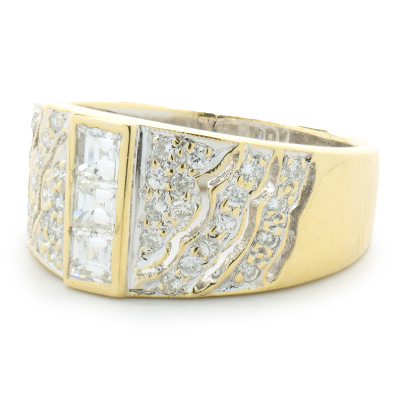 18 Karat Yellow Gold Diamond Cigar Band