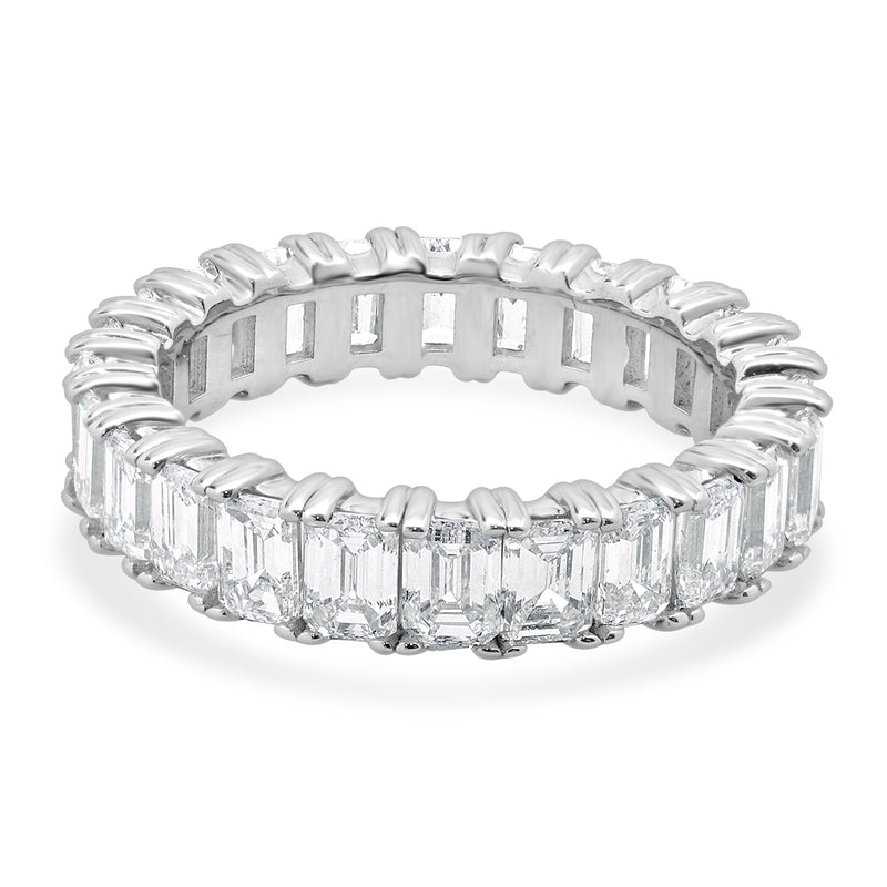 14 Karat White Gold Emerald Cut Diamond Eternity Band