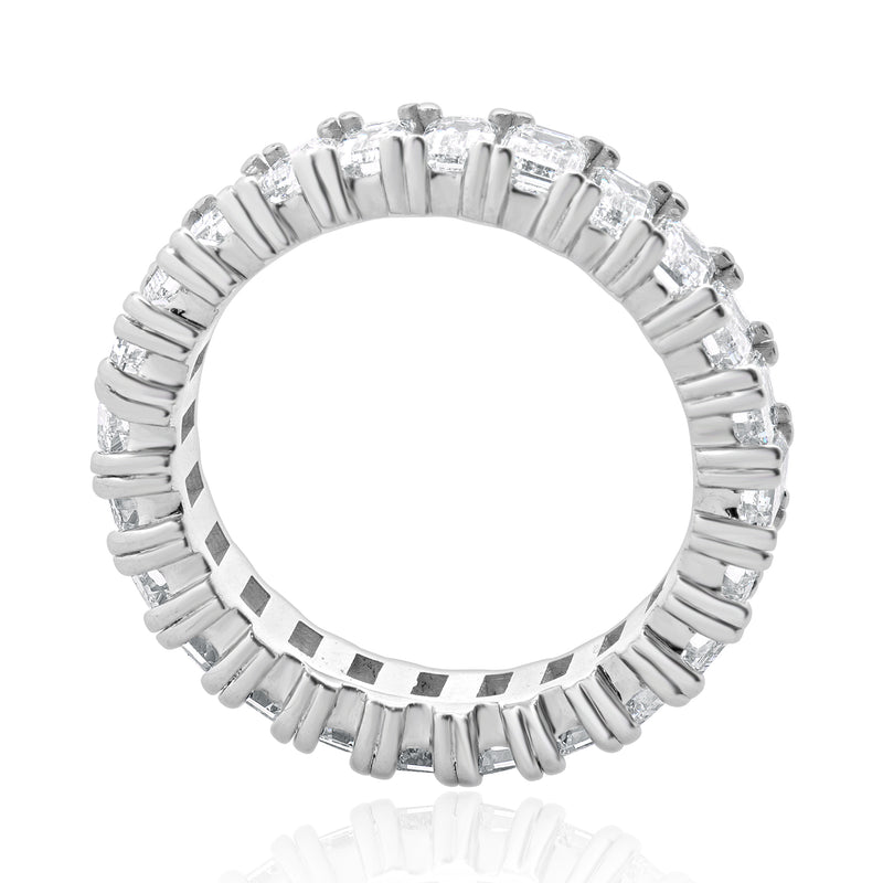 14 Karat White Gold Emerald Cut Diamond Eternity Band