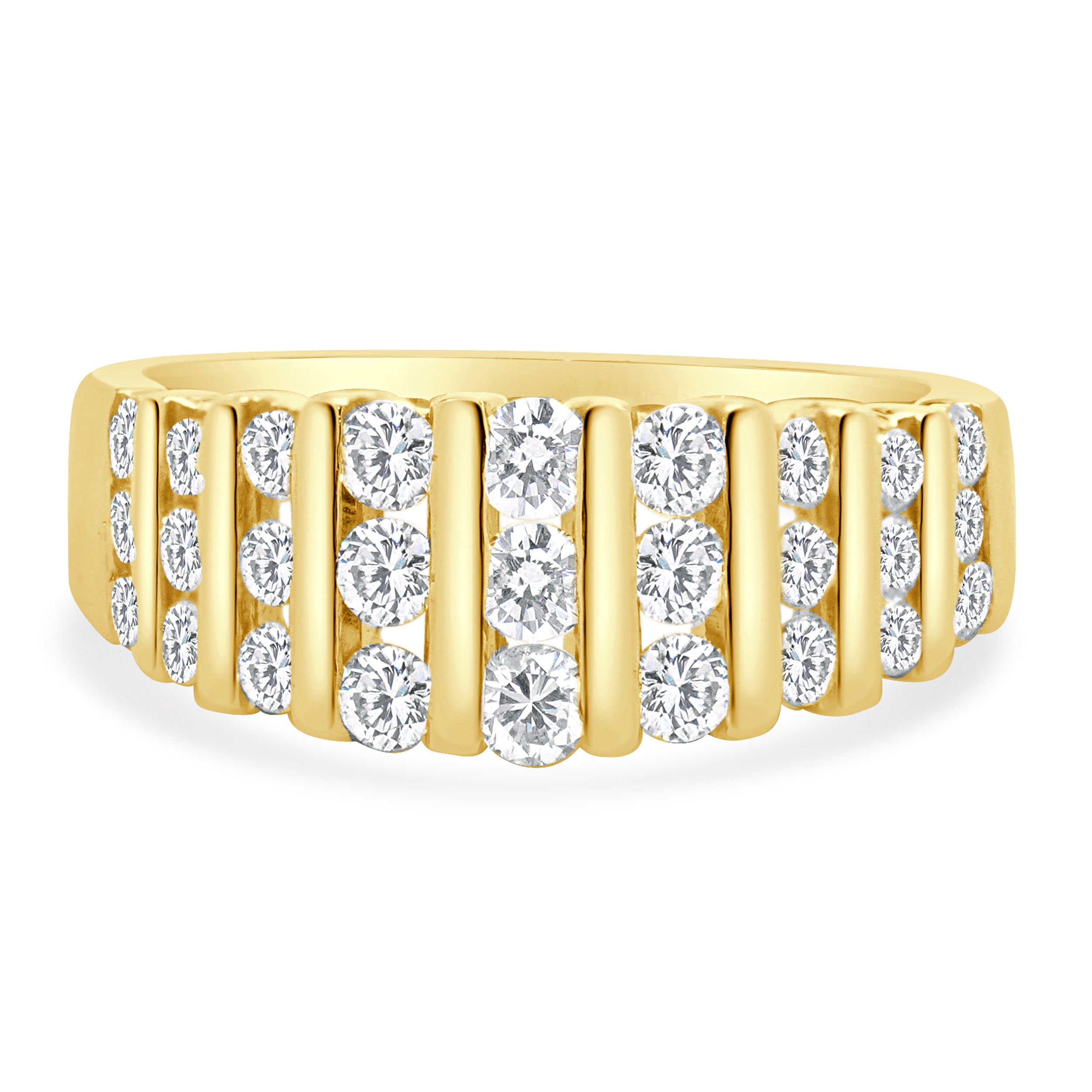14 Karat Yellow Gold Channel Set Diamond Ring – The Estate Watch And ...