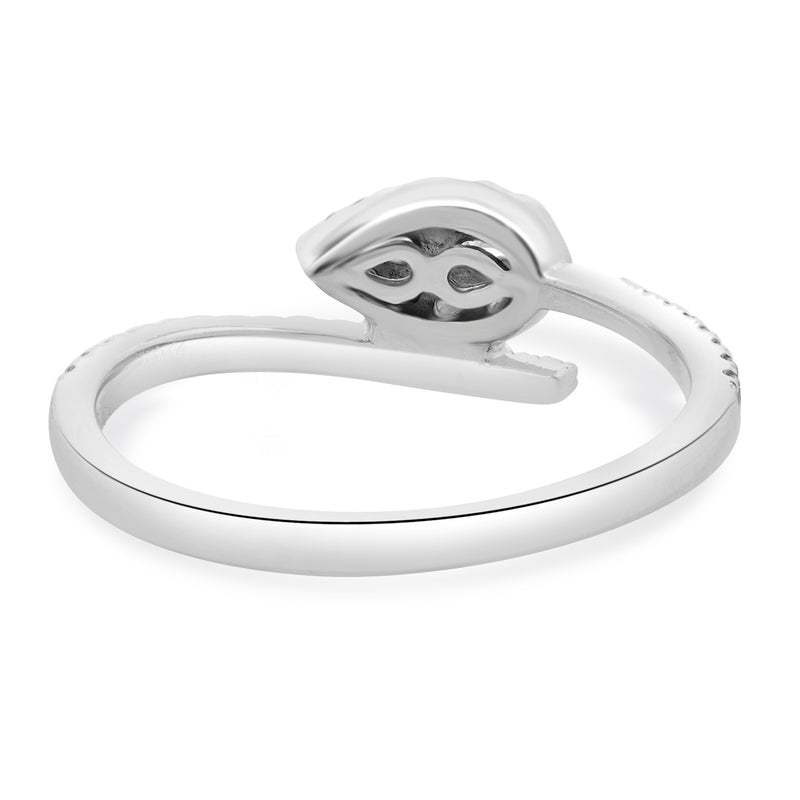 10 Karat White Gold Diamond Snake Bypass Ring