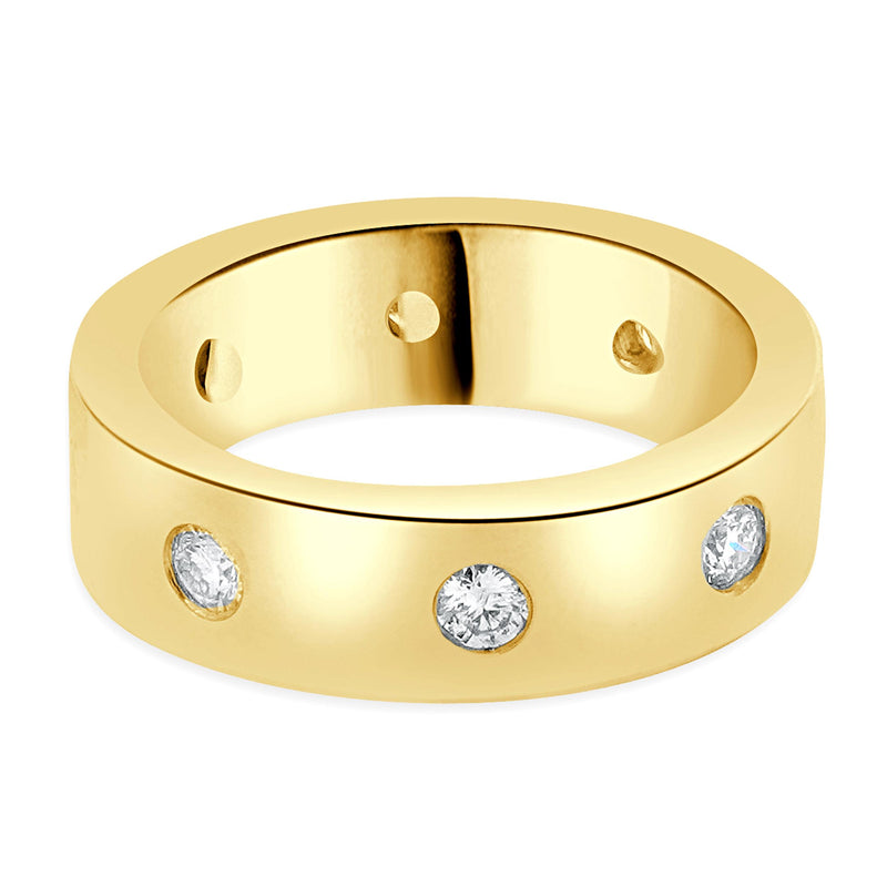18 Karat Rose Gold Diamond Station Band