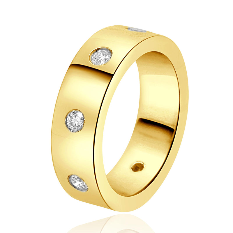 18 Karat Rose Gold Diamond Station Band
