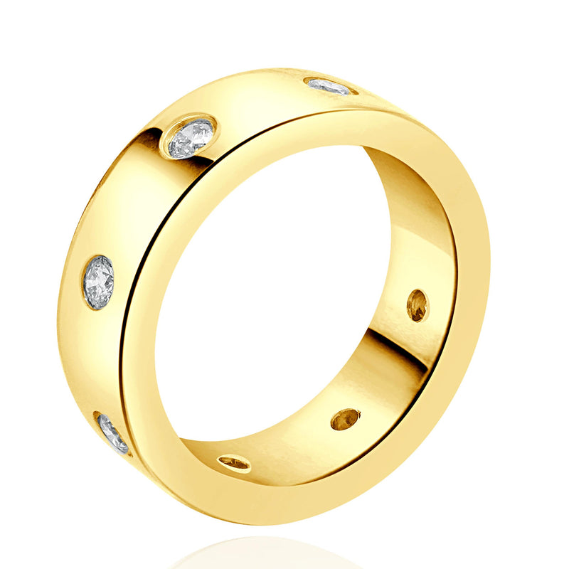 18 Karat Rose Gold Diamond Station Band