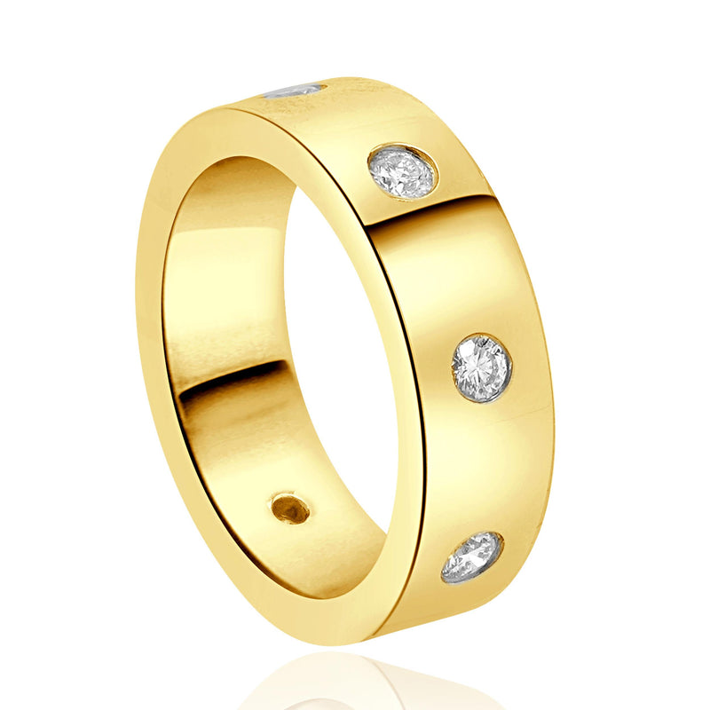 18 Karat Rose Gold Diamond Station Band