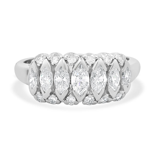 Platinum Marquise Diamond Band