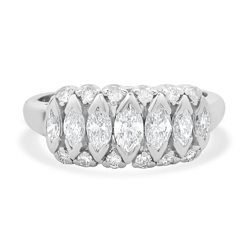 Platinum Marquise Diamond Band