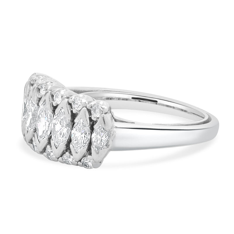 Platinum Marquise Diamond Band